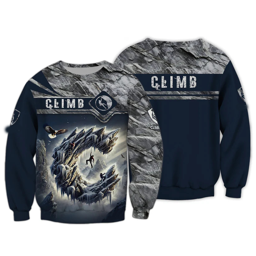 Men's 3D Climbing Print T Shir - Outdoor Sport Club 评论和价格