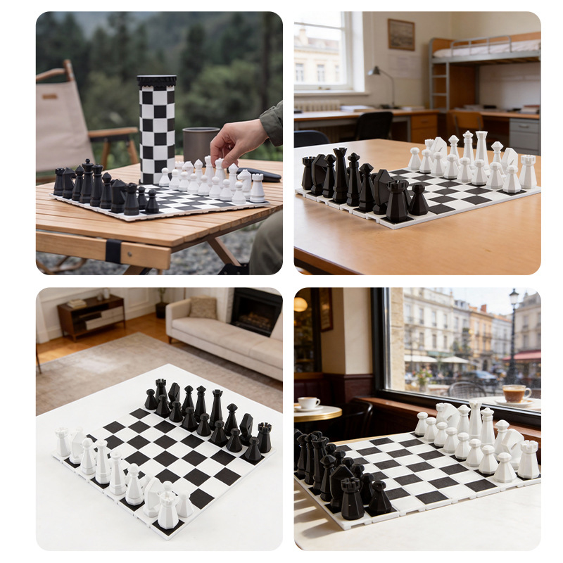 2 in 1 Portable Chess Game Set - Outdoor Sport Games For Kids 评论和价格
